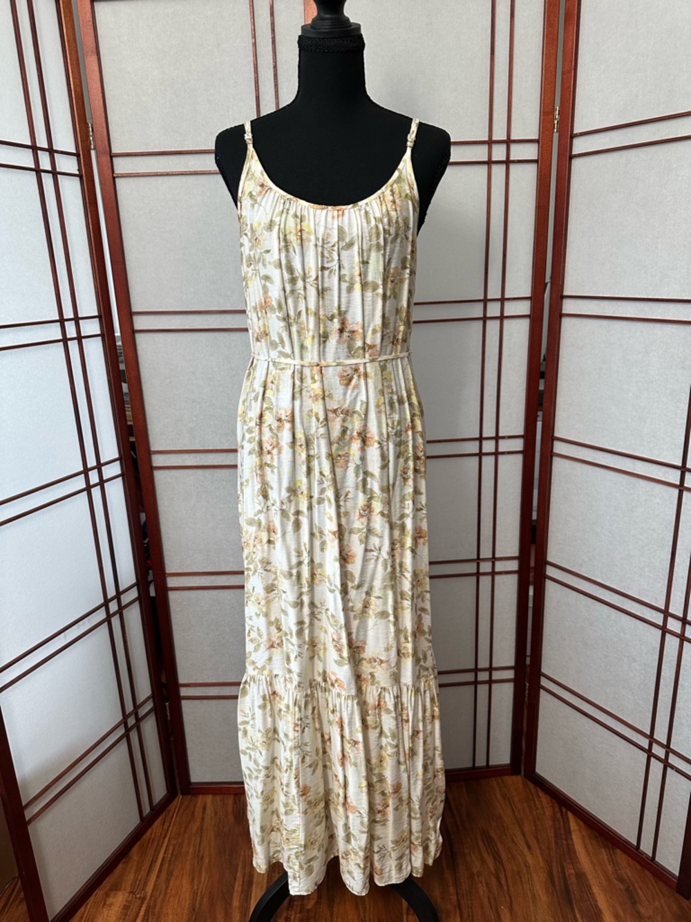 Light Floral Maxi Dress - Cream Floral